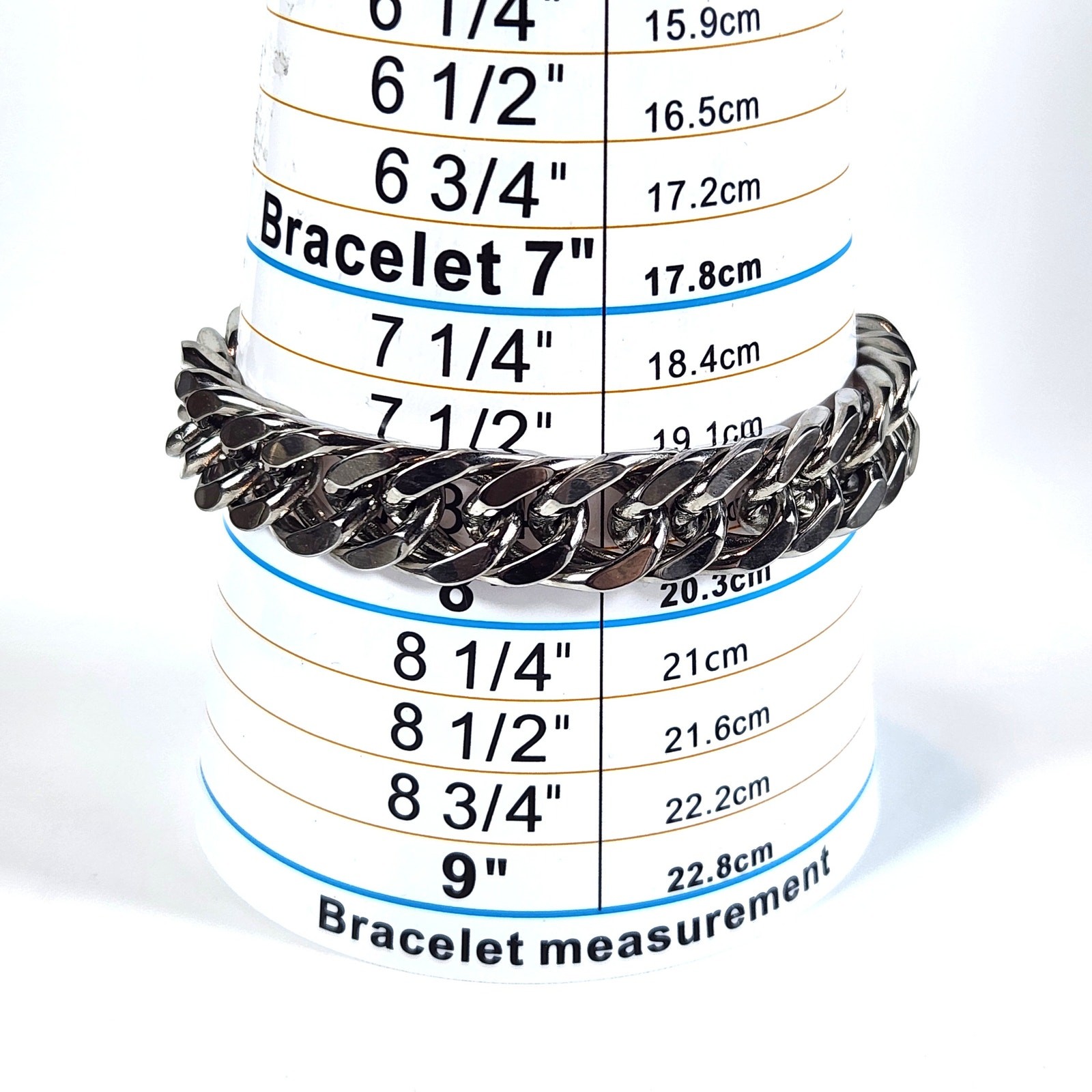 Stainless Steel Silver 12.5mm Heavy Miami Cuban Link 7.75″ Bracelet