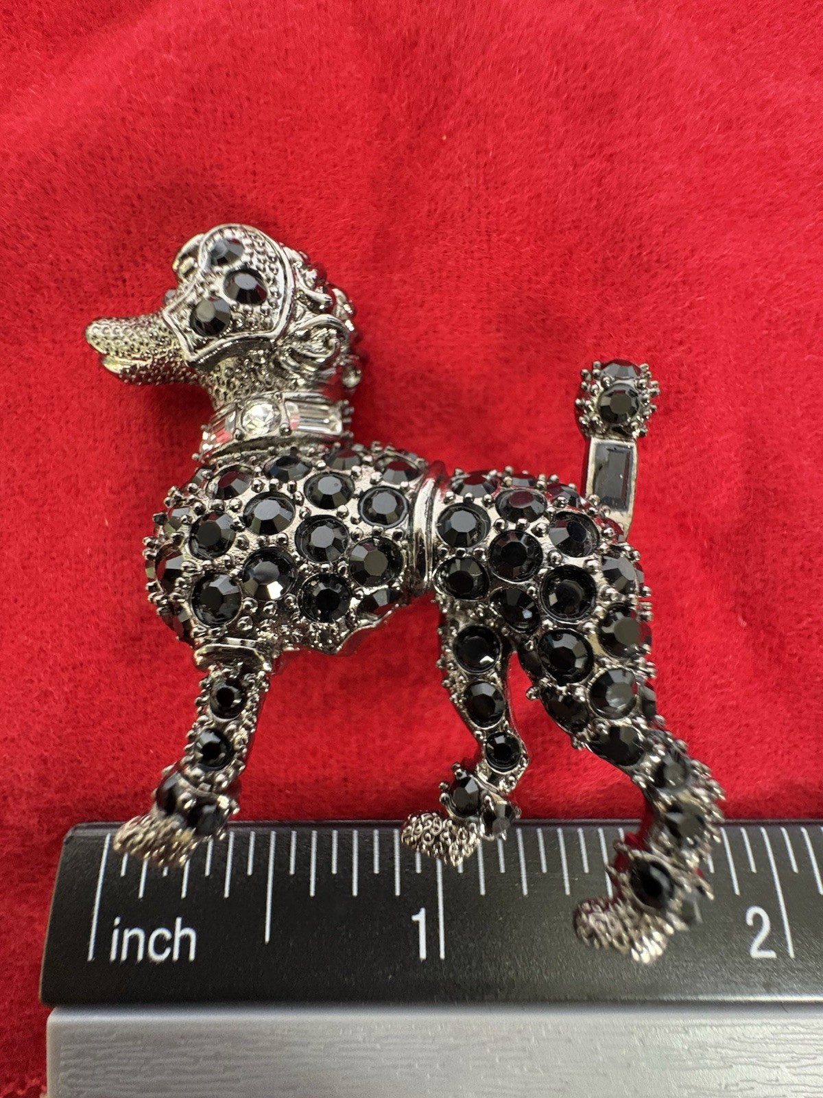 KJL Kenneth Jay Lane Rhinestone Poodle Brooch Pin – Complete Set w/ Box & Book