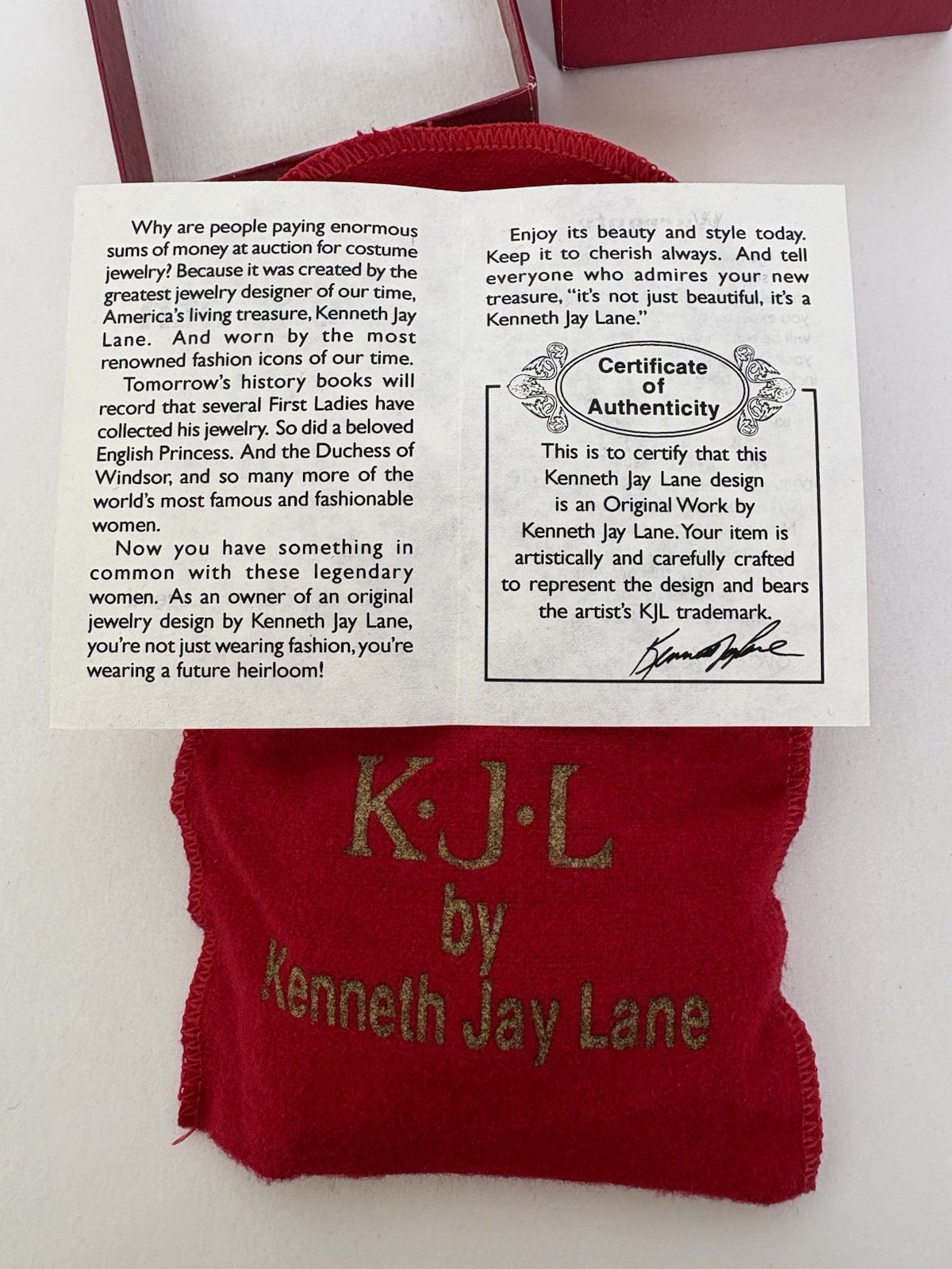 KJL Kenneth Jay Lane Rhinestone Poodle Brooch Pin – Complete Set w/ Box & Book