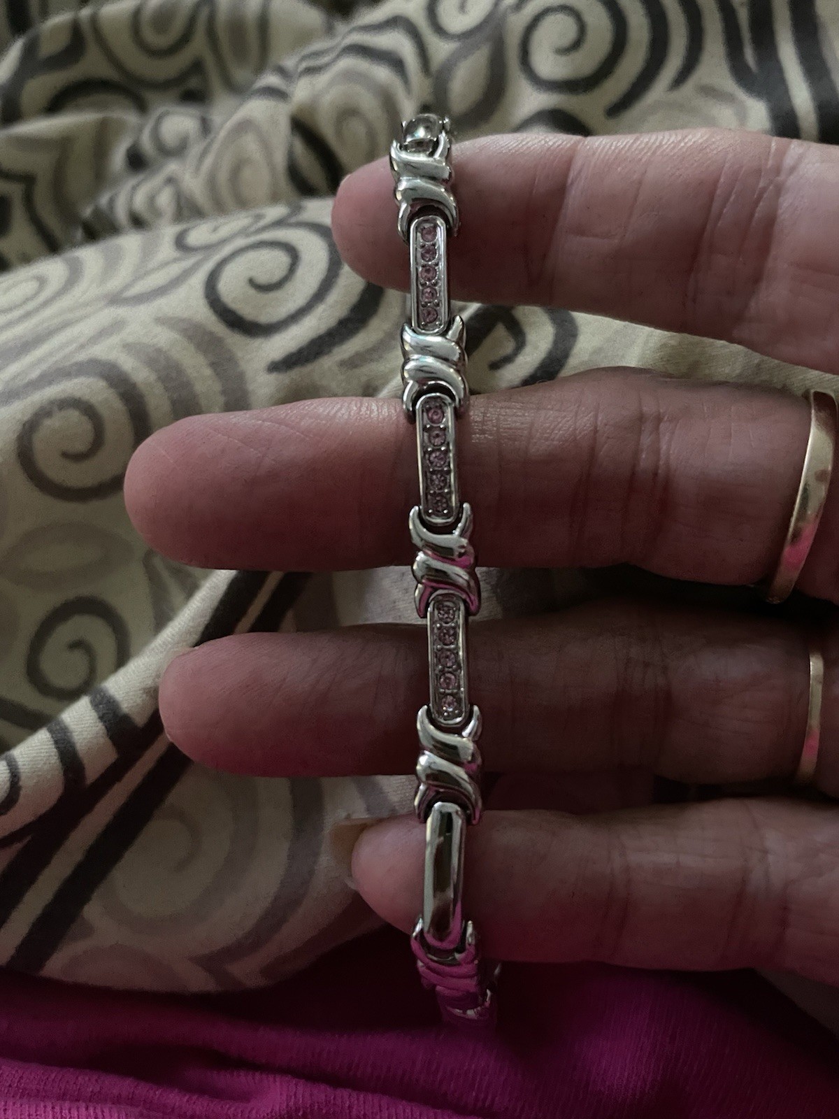 Silver Tone Bar Link Chain Bracelet with Lobster Clasp, Chain Style