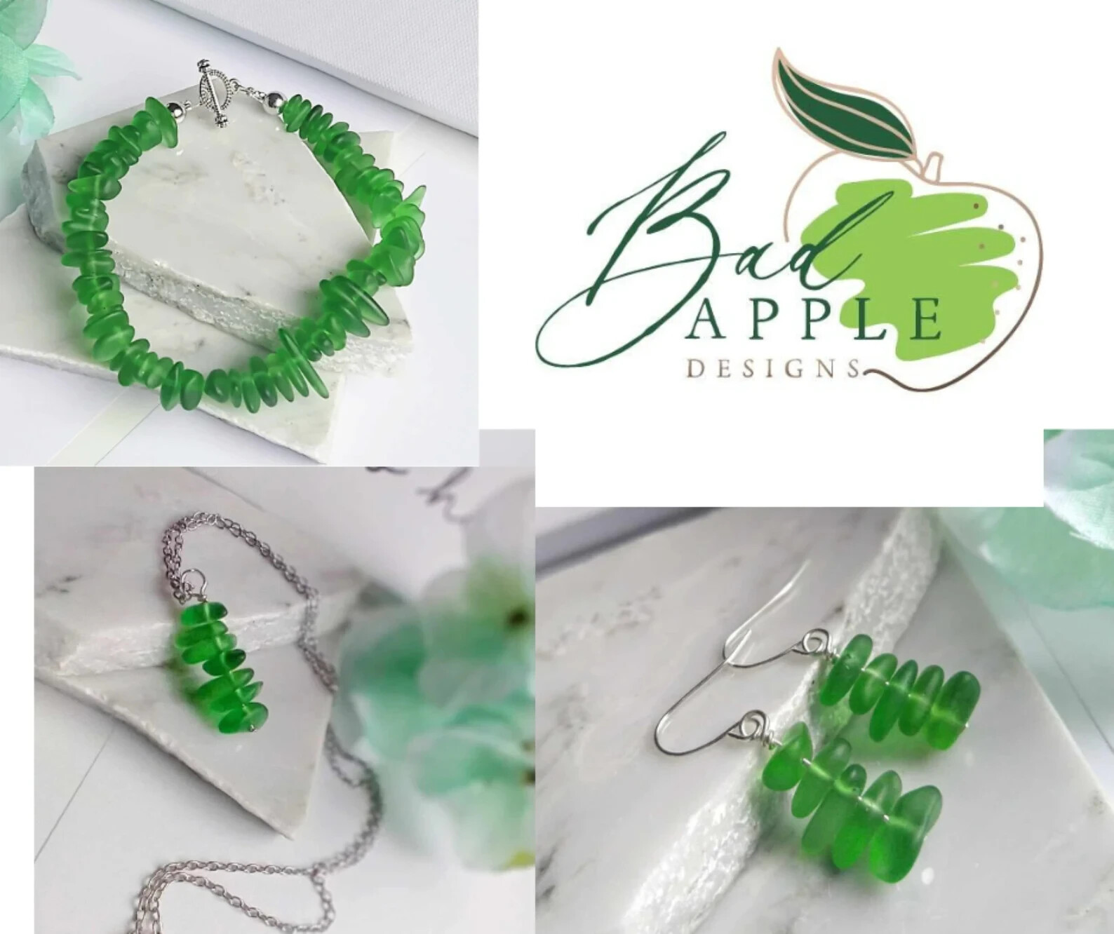 Green Sea Glass Beach Strand Silver Bracelet, Beach Fashion, Beach Lover’s Gift