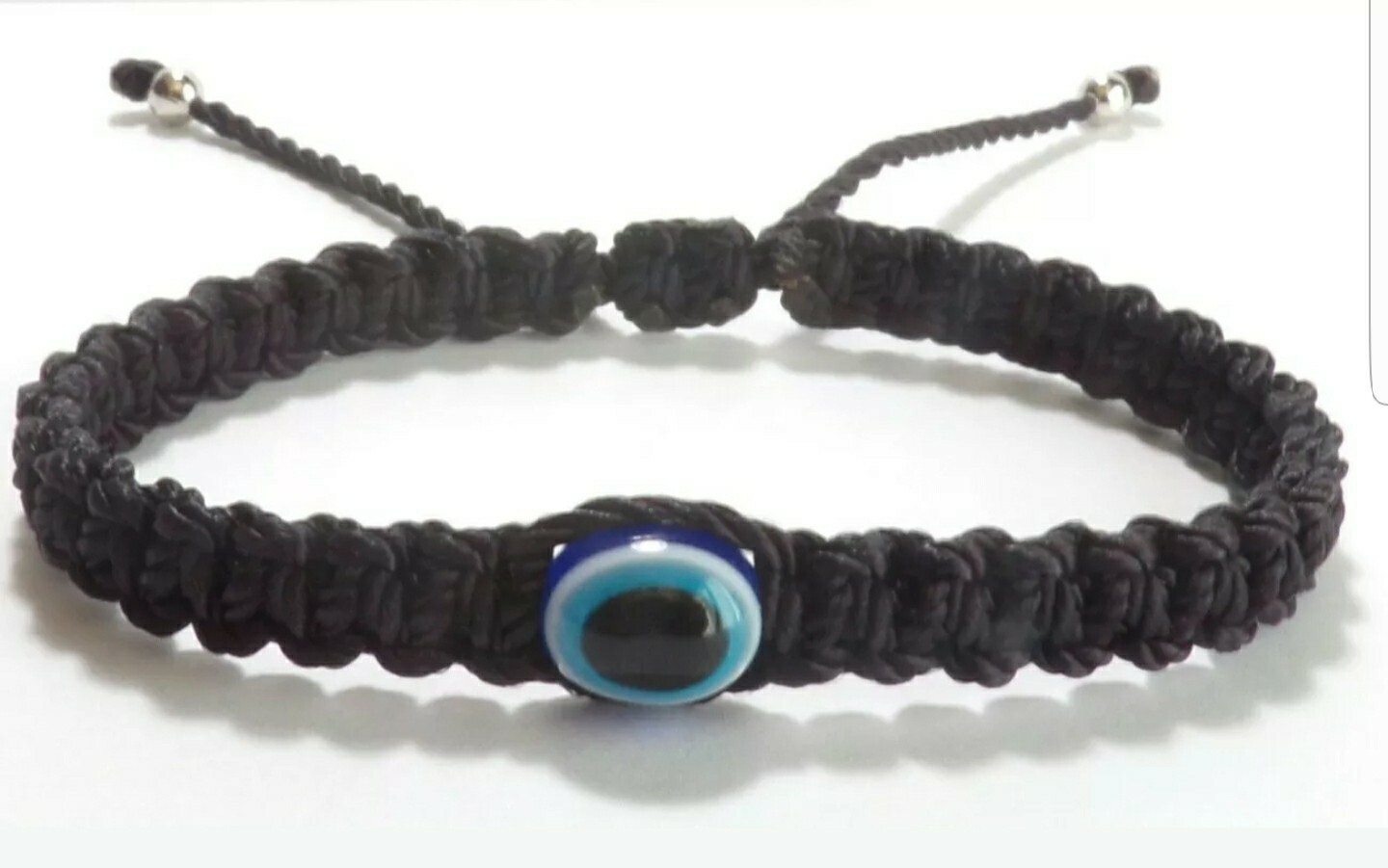 Evil Eye Amulet Good Luck black String Braided Bracelet -Evil Eye Protection adj
