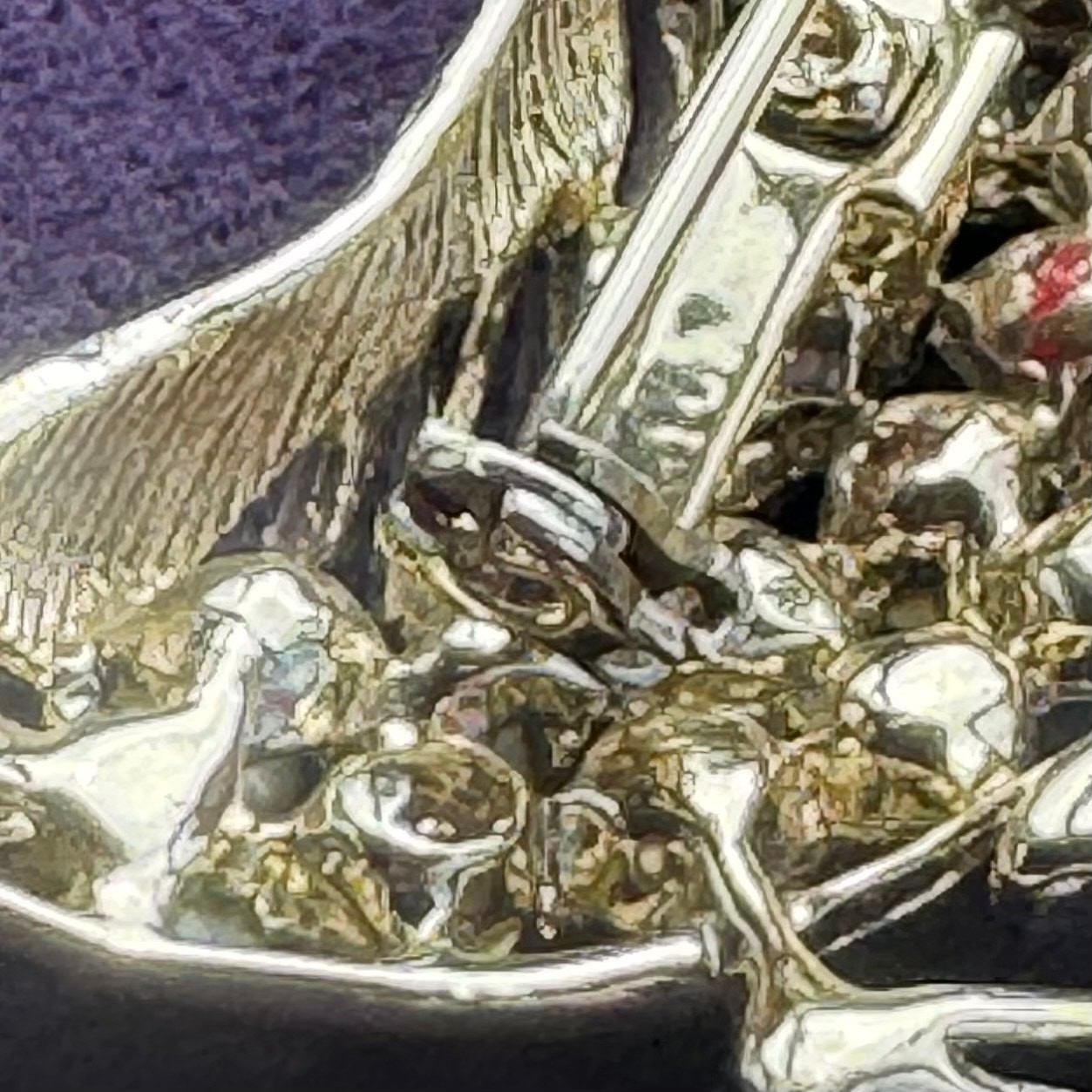 Duck Brooch Aurora Borealis Rhinestone Silver Tone Bird Pin Crystal Costume