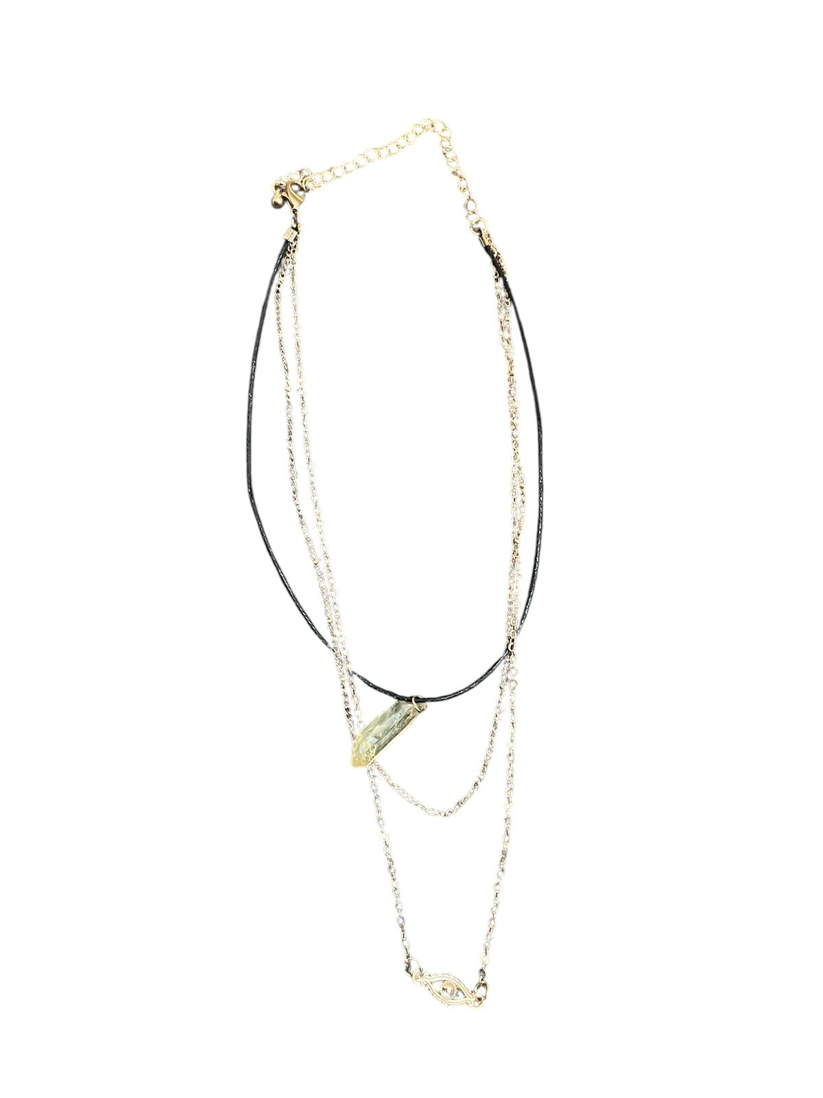 Triple Chain Eye Necklace Plastic And Metal