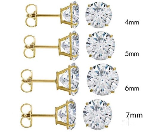 14K Yellow Gld Stud Earrings Aprx .24 Carat Total Weight and Friction Style Post