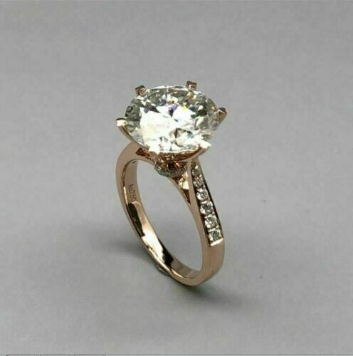 2 Ct Round Simulated Diamond Solitaire Engagement Ring 14K Yellow Gold Plated