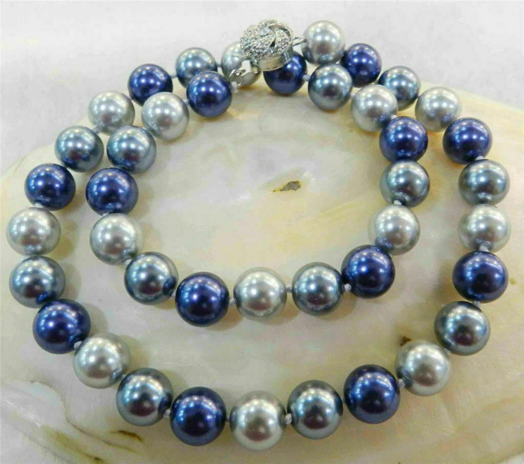 Fashion 8-12mm Multicolor South Sea Shell Pearl Round Necklace Bracelet Earrings