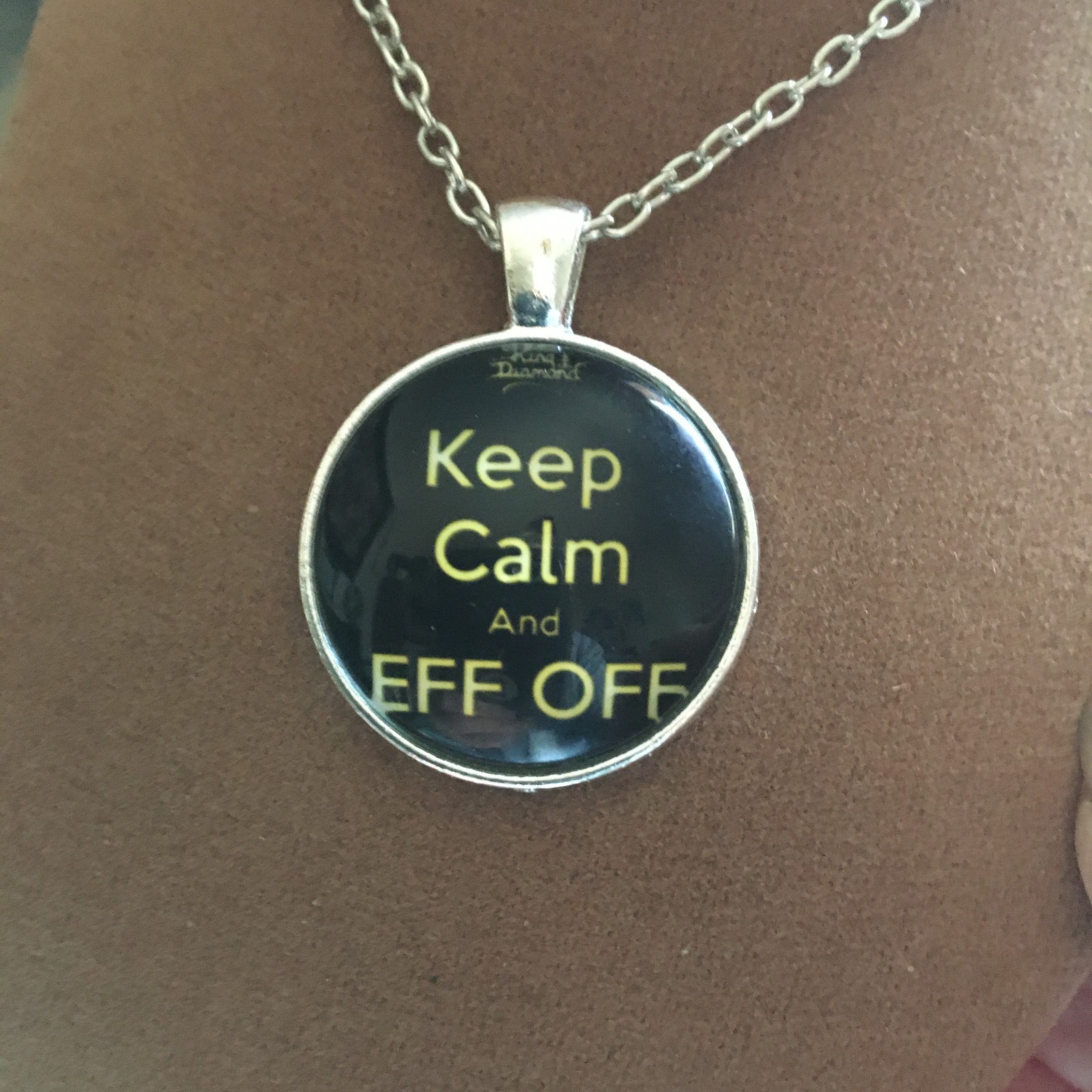 KEEP CALM and EFF OFF – NAUGHTY WORD – PENDANT & 16″ Chain – Brand New