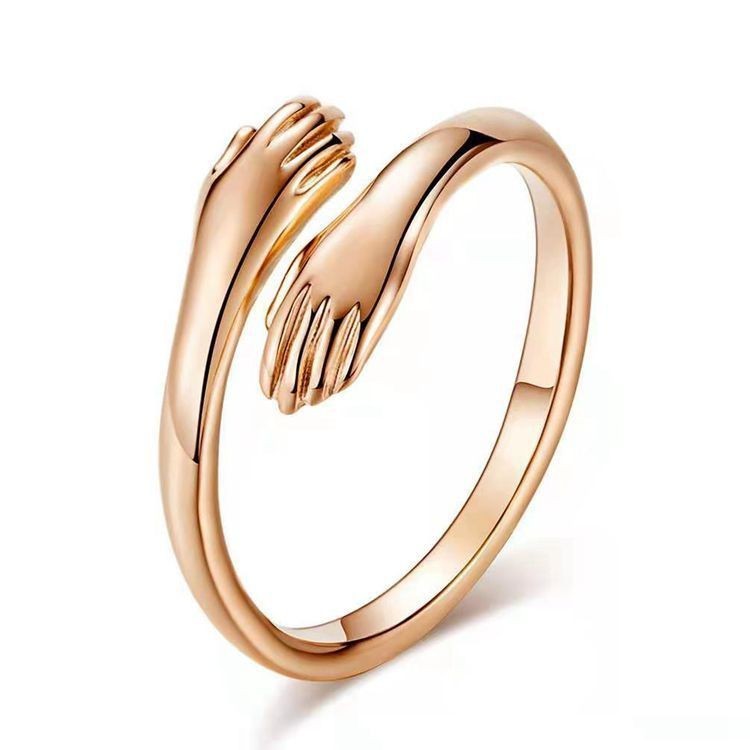 Two Hands Embrace Joint Ring Love’s Two Hands Embrace Ring Jewelry Opening Women