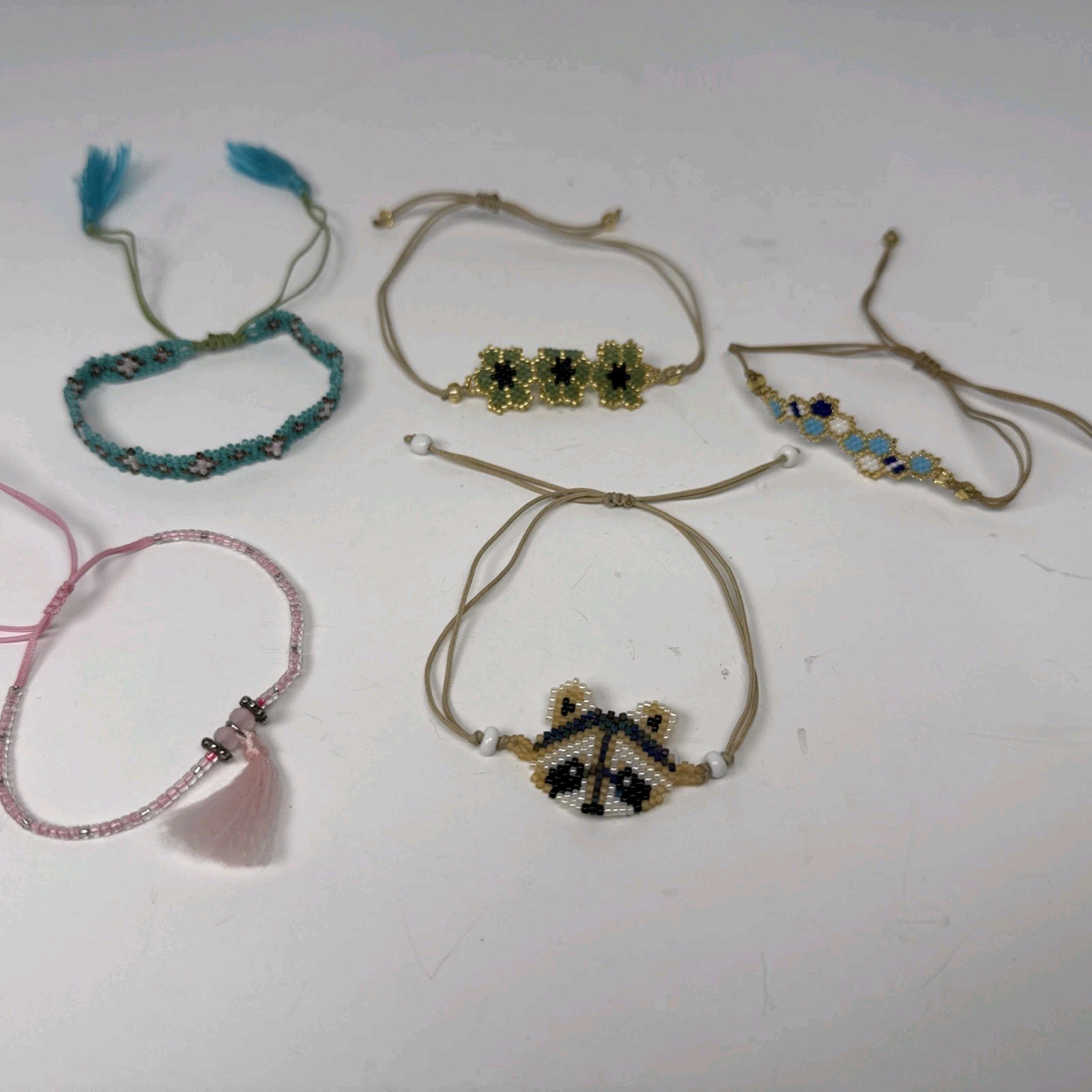 New Set Of 5 Handmade Miyuki Beads Bohemian Adjustable Bracelets