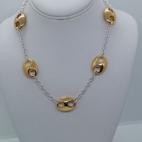 Gold and silver tone necklace