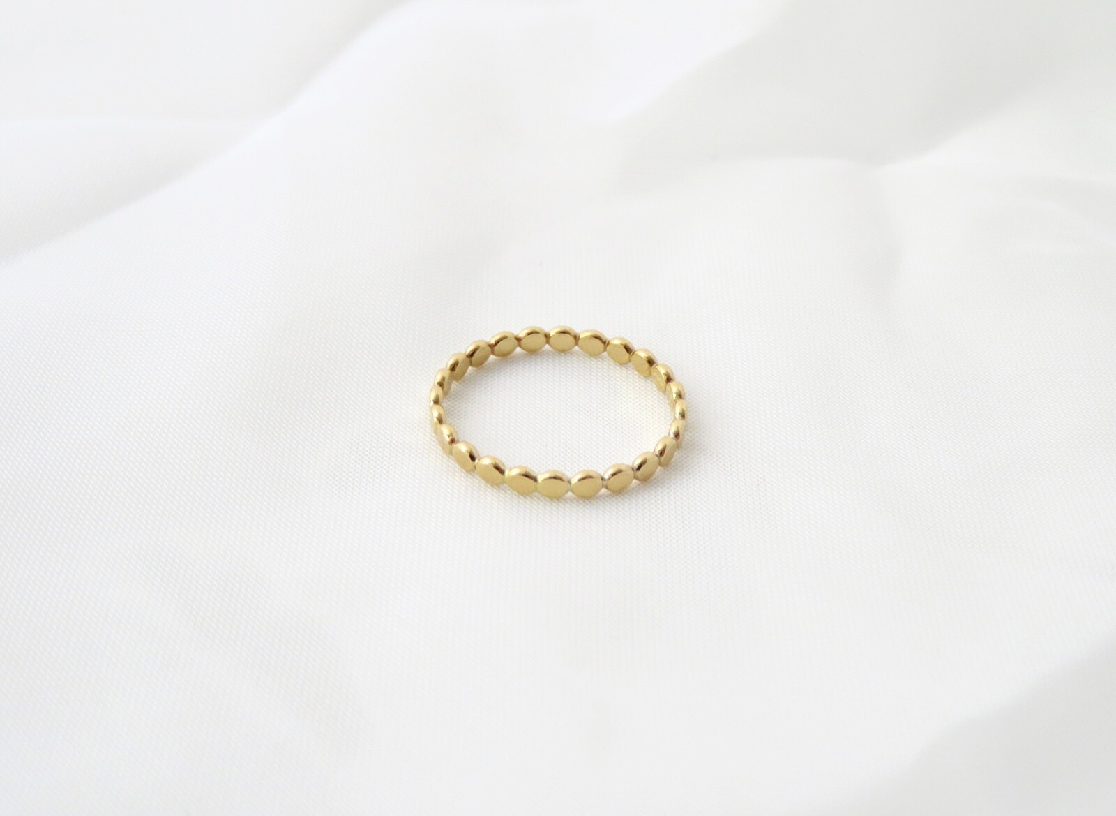 14k Gold Filled Ring, Gold Ring, Flat Bead Ring, Gold Bead Ring, Gold Stack Ring