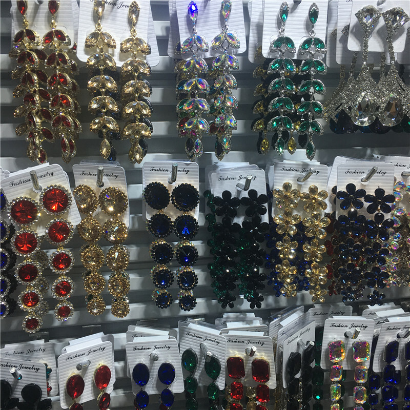 Wholesale12 Pairs Mixed Style Women Luxury Crystal Statement Drop Earrings Party