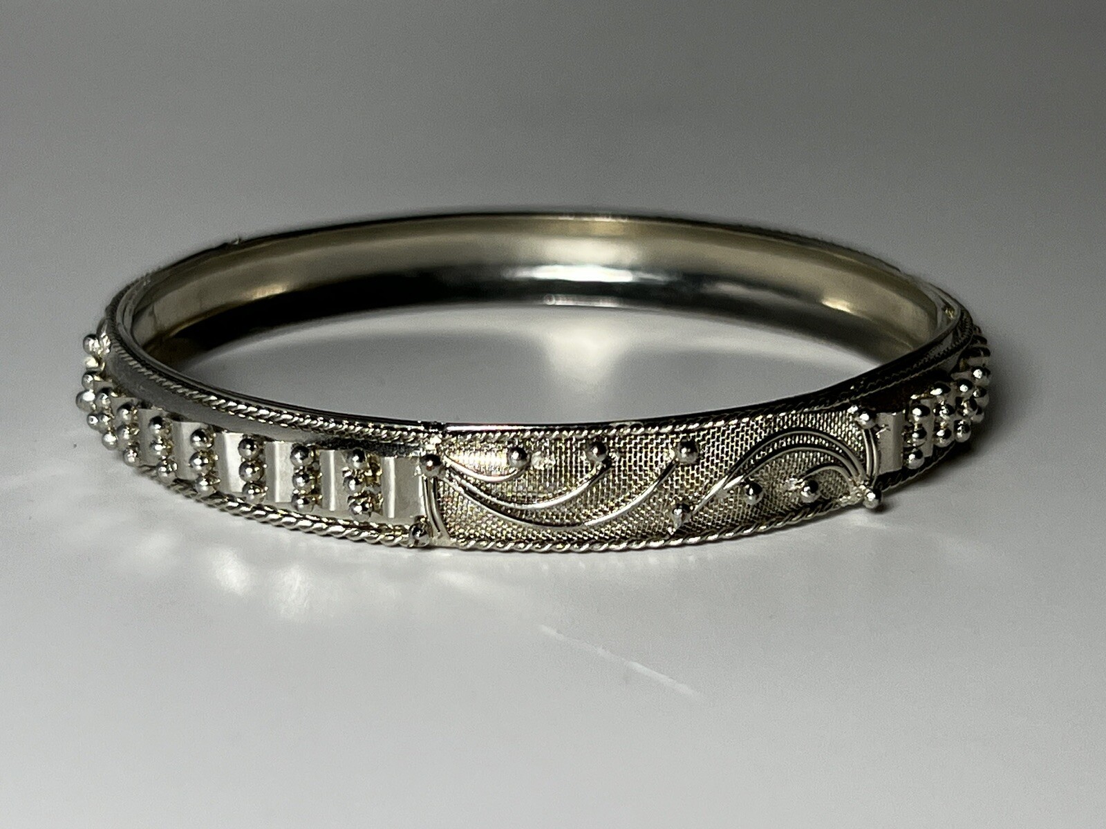 Silver Colored Bracelet Bangle Excellent Used Condition 2-3/4”D x 1-3/8”W