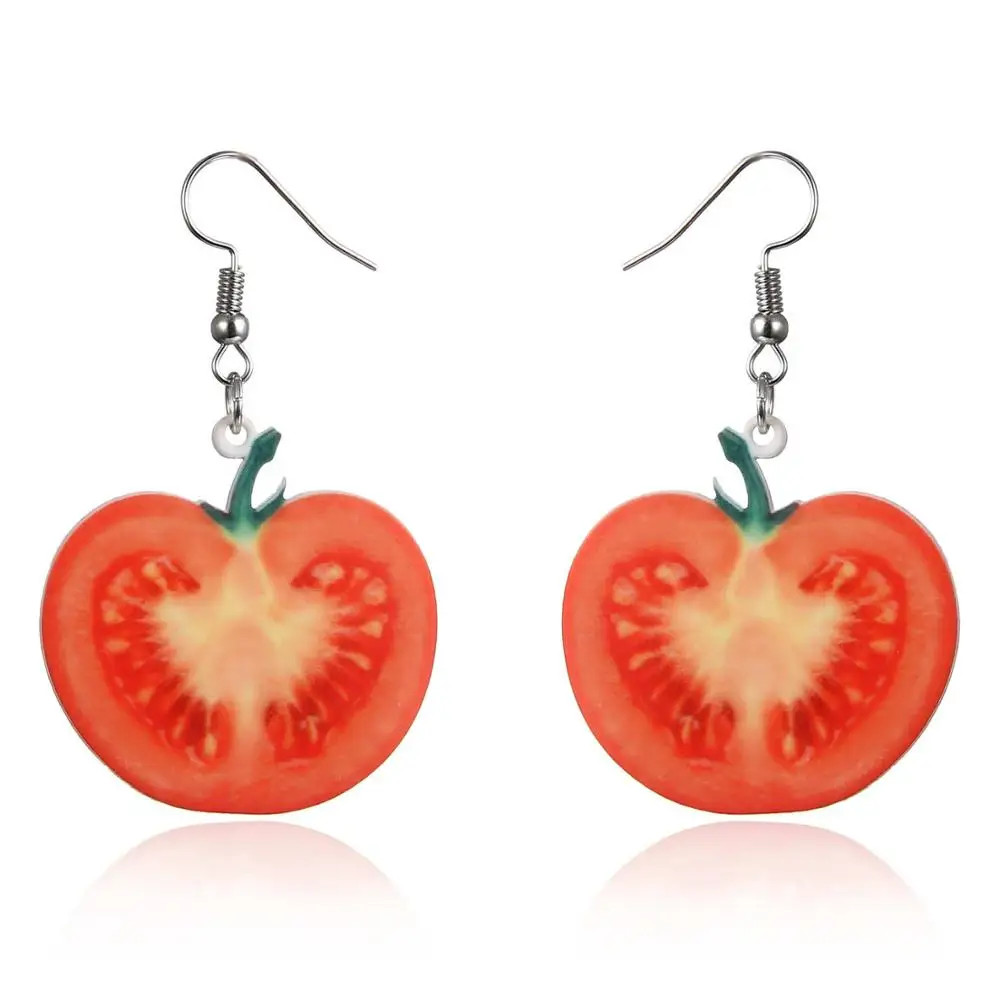 Fruit Dangle Earrings Strawberry Watermelon Tomato Kiwi Orange Acrylic Jewelry
