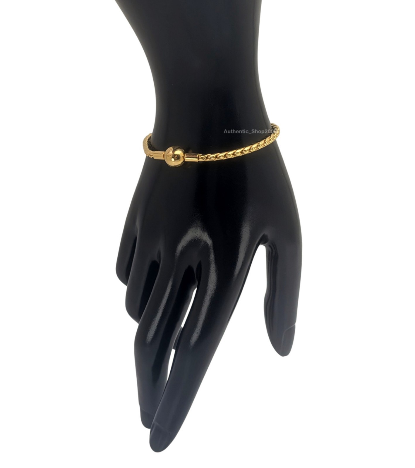 New 100% PANDORA 14k Gold P Wing Chain Charm Bracelet with Round Clasp 564028C00