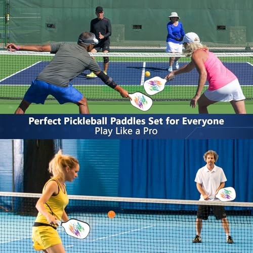 Set of 4 USAPA Approved Friction Surface Pickleball Paddles – Premium