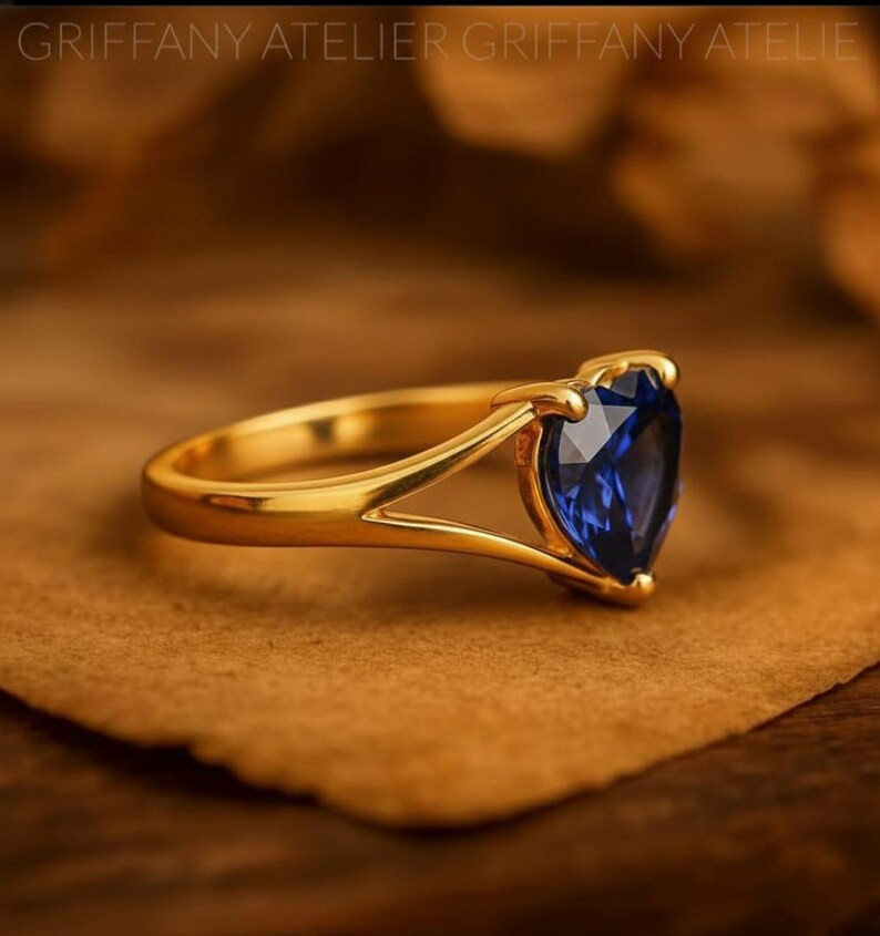 Lab Created Blue Topaz Ring, Base Metal: Brass Finish: Gold Plated, Gift