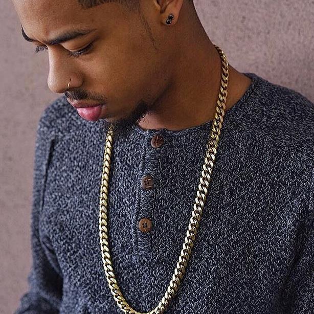 Mens Hip Hop Yellow Gold Stainless Steel Miami Cuban Link Chain Necklace 30″