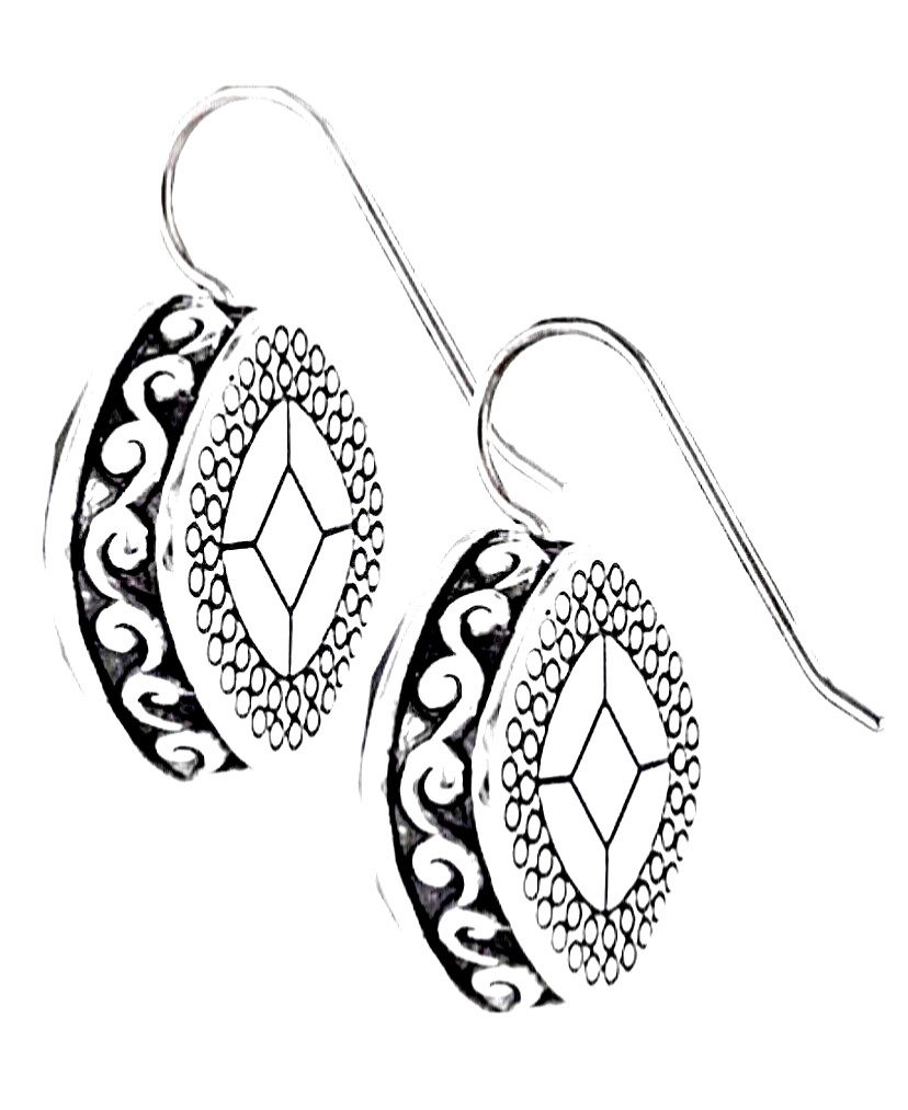 BRIGHTON VENUS RISING AQUA BLUE SWAROVSKI CRYST SLVR FRWIRE EARRINGS VG+&BAG✨VTG