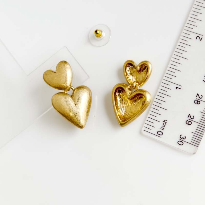 New 36mm Zara Heart Drop Statement Earrings Retro Women Party Vacation Jewelry