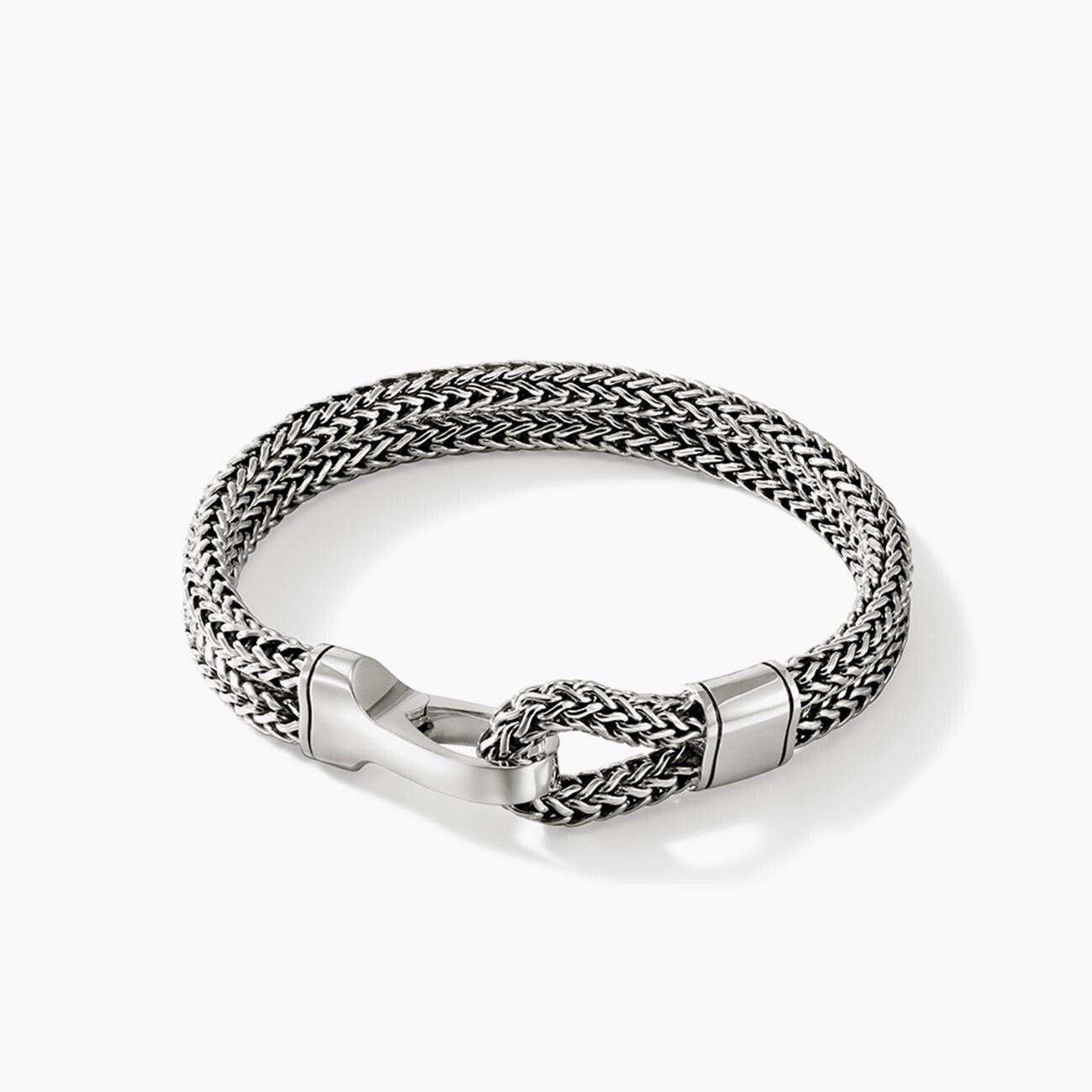Classic Chain Double Silver Hook Bracelet