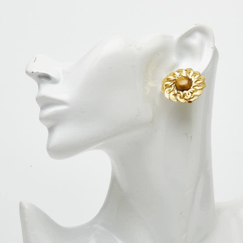 CHANEL plating 96P COCO Mark Vintage Round Earring with 96P stamp Women 【U…