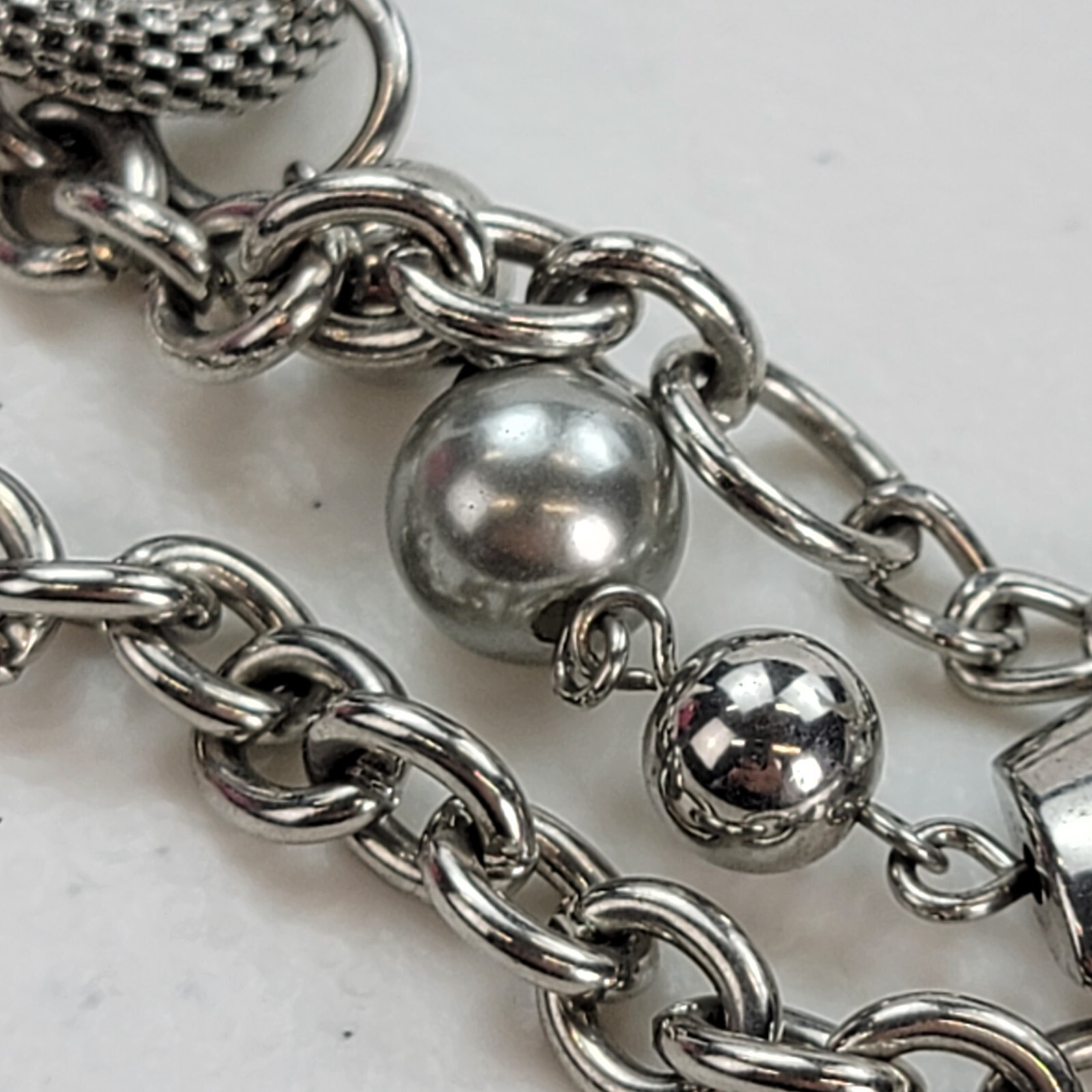 Premier Designs Silver-Tone Multi Chain Layered Necklace 19 in Lobster Clasp