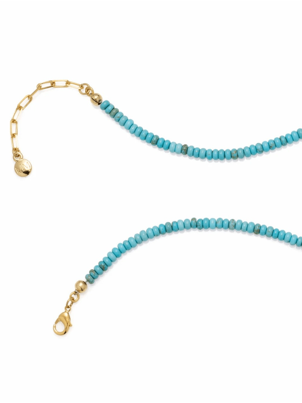 F – Initial Turquoise Beaded Necklace by Mayamar
