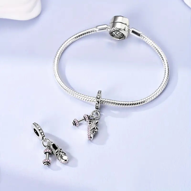 Dumbbell & Sneaker Charm, Fitness Charm, Fit Girl Charm, Sport Charm,