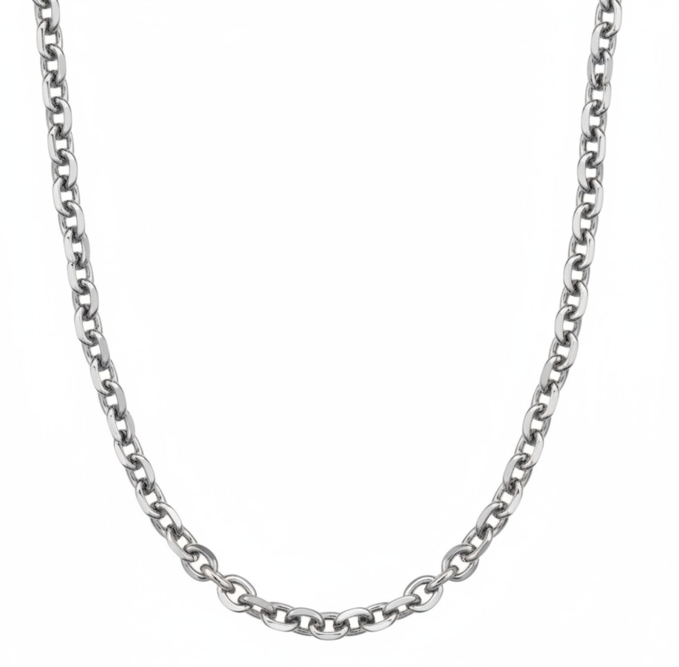 8mm Oval Link Necklace Stainless Steel 30