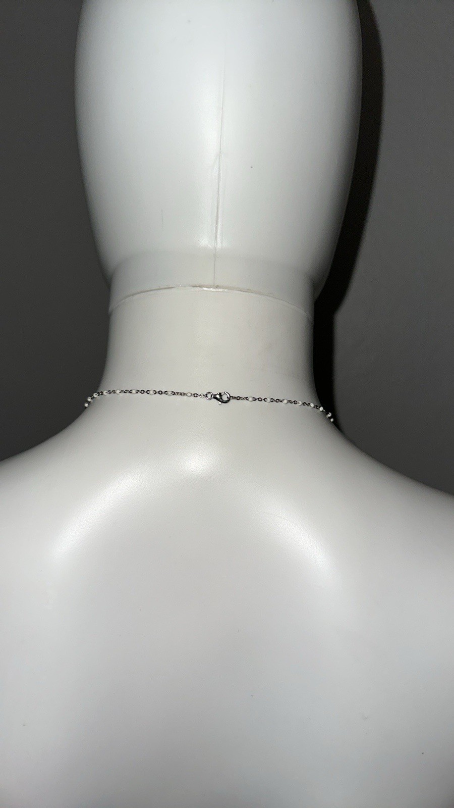 NEW Awe Inspired silver crescent moon moonstone necklace w white enamel chain