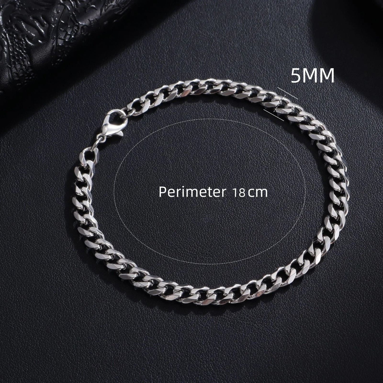 3/5/7/9/11mm Silver Curb Cuban Stainless Steel Bracelet Men Women Chain 7-11inch