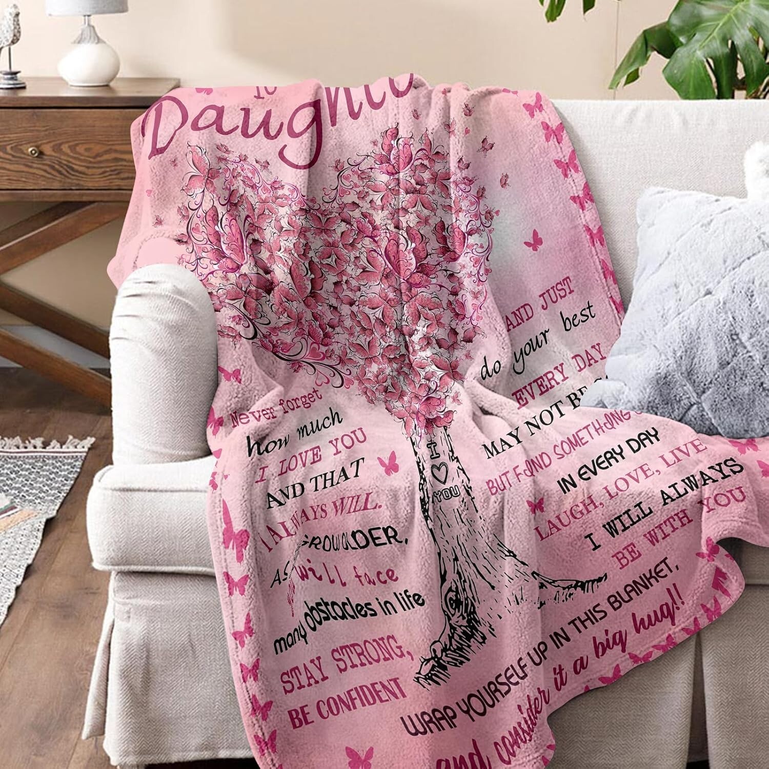 Versatile 60″ x 50″ Flannel Blanket – The Perfect Daughter Gift for All Seasons