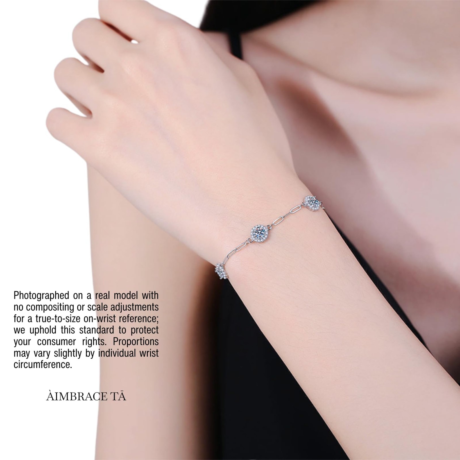ÀIMBRACE Moissanite Bracelets for Women: Moissanite Link Charm Bracelet, 925 …