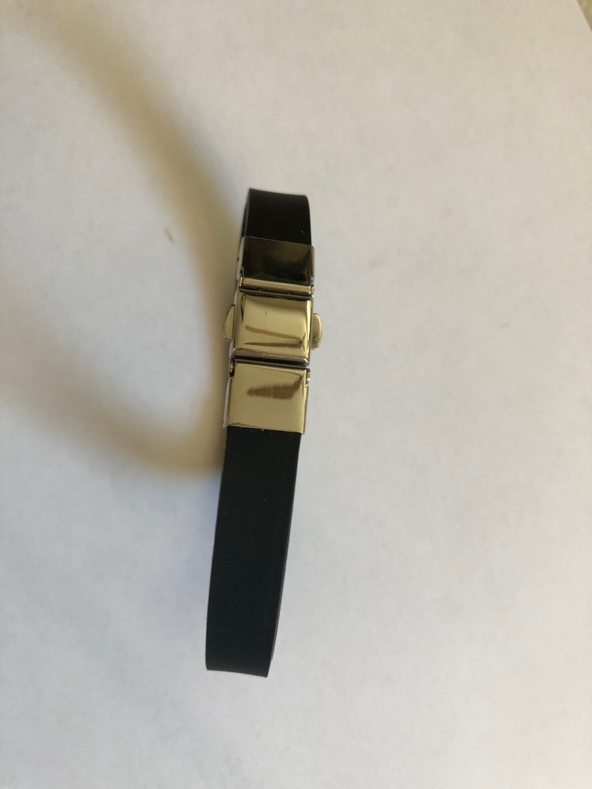 Cross Stainless Steel Wrist Strap Black Silicone Bracelet – Unisex P12