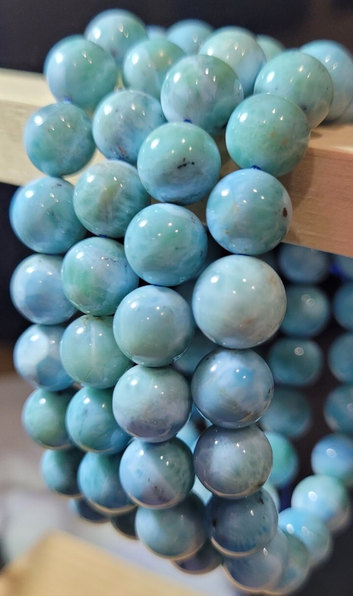 Larimar Natural Healing Crystal Bracelet 9.5mm