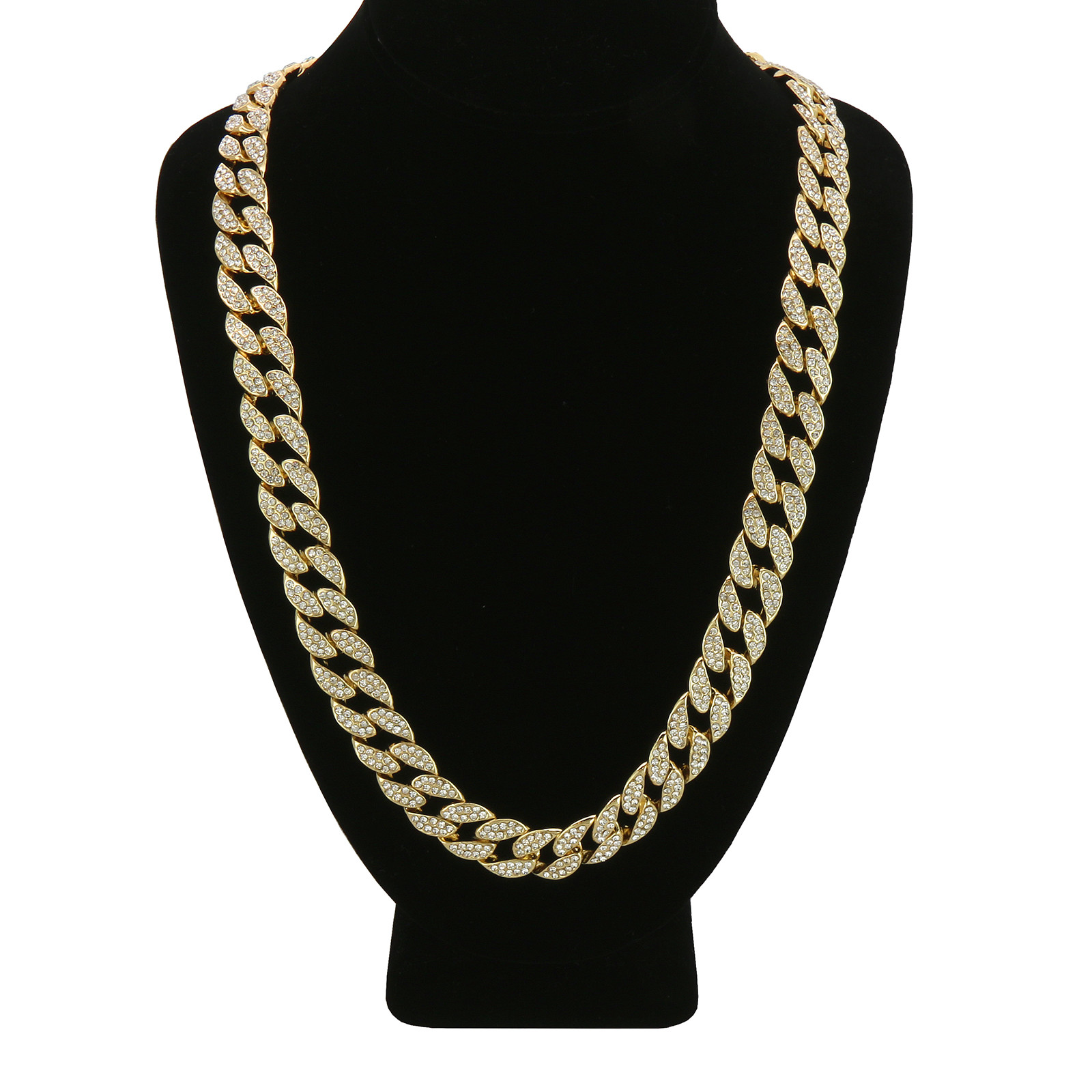 Miami Cuban Link 14k Gold Plated 14″-30″ Cubic-Zirconia Choker Hip Hop Chain