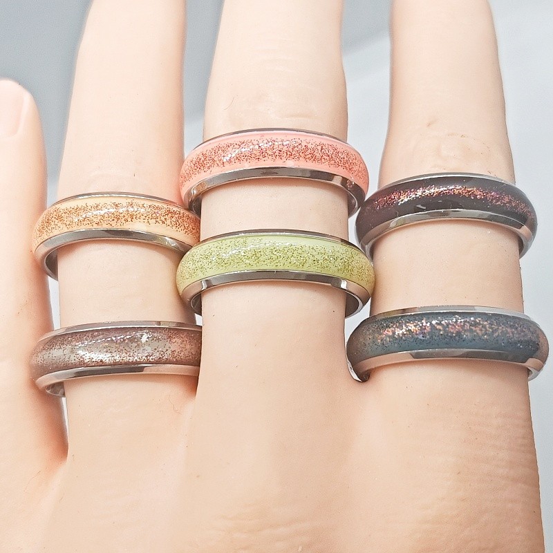 36 Pcs 4mm Pearl Coated Stainless Steel Rings Curved Inner Arc Unisex Stackable