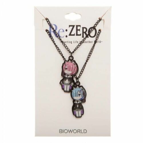 RE:ZERO Rem and Ram Necklace Set Best Friends BFF Besties Anime Girls Bioworld