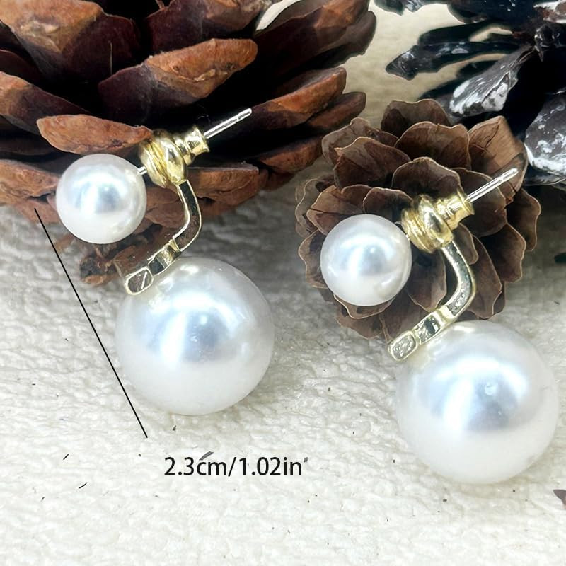 Big Pearl Stud Earrings White round Pearls Earrings Fashion Design Faux Pearl Ch