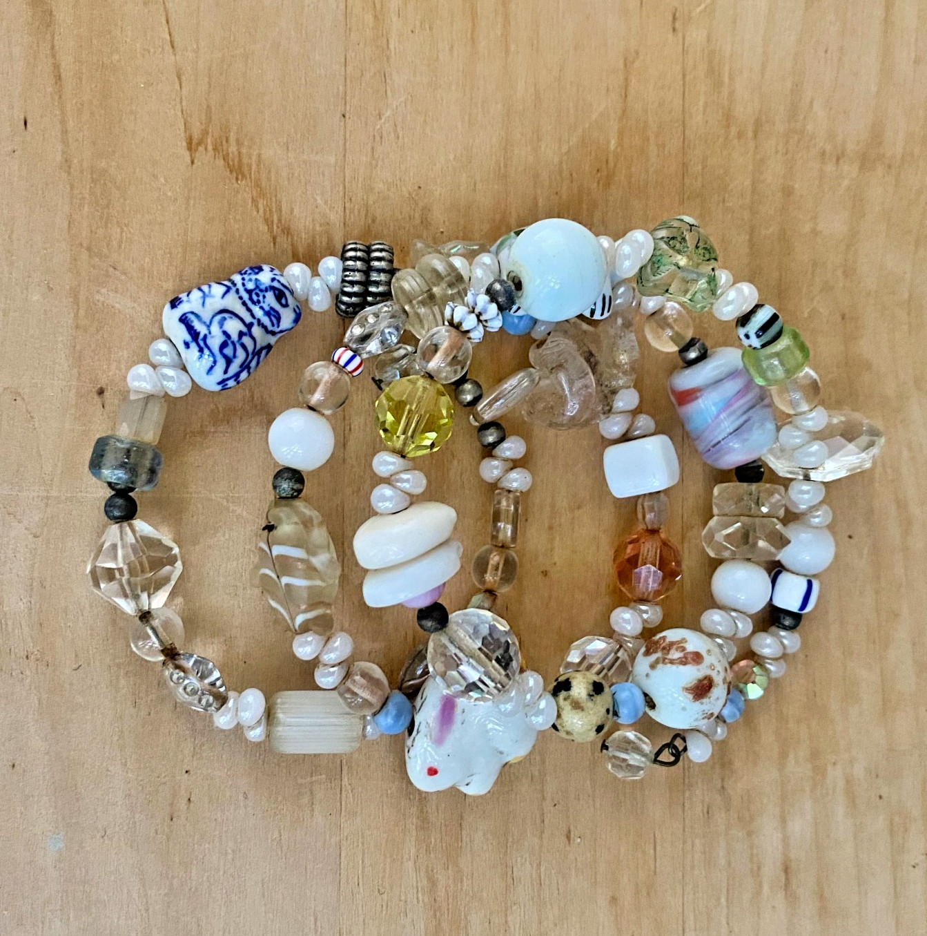 Vintage Bracelet – Artisan made, unique (made to order), animals, memory wire.