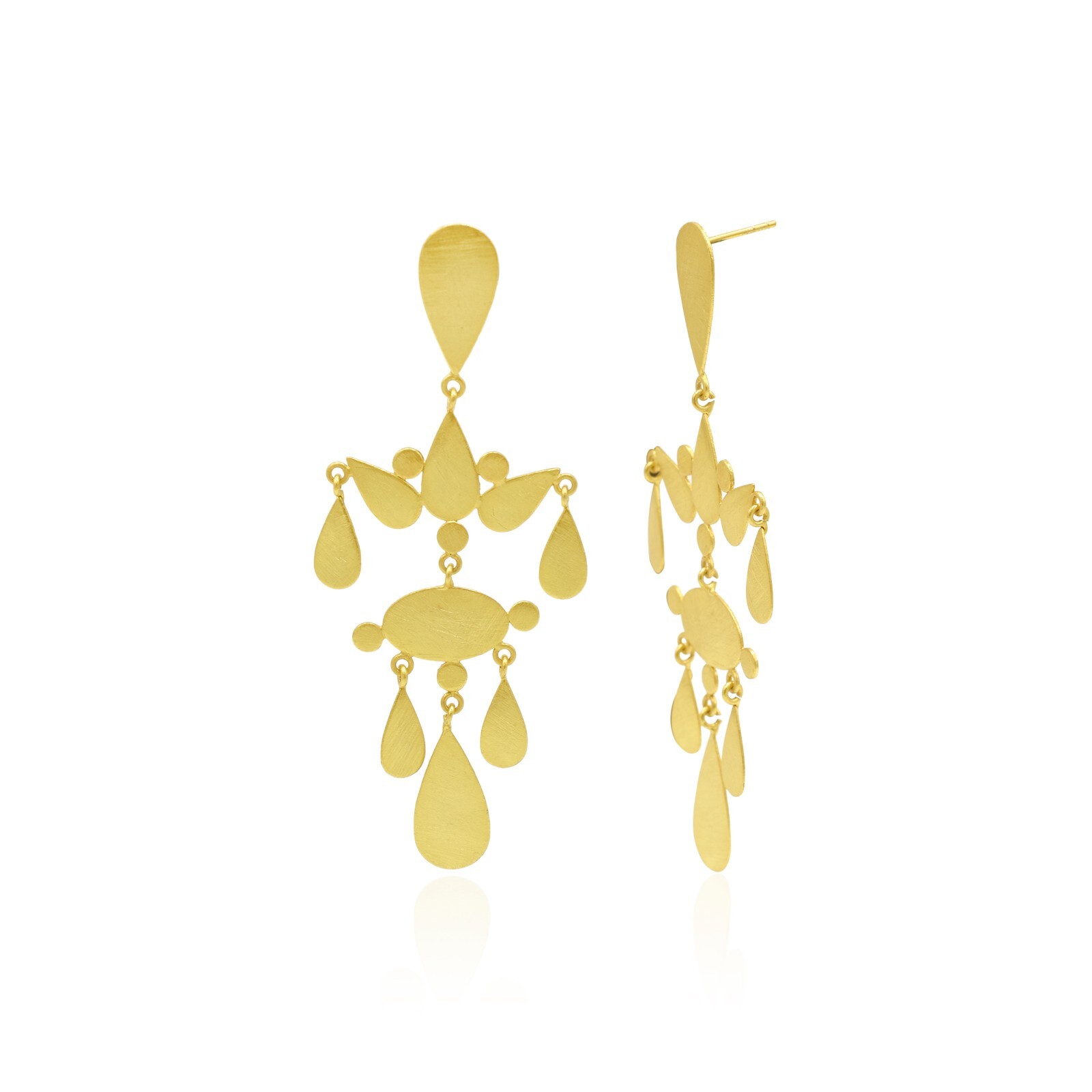 Twilight Leaves Long Dangle Stud Earrings Handmade Latest Designer Jewelry