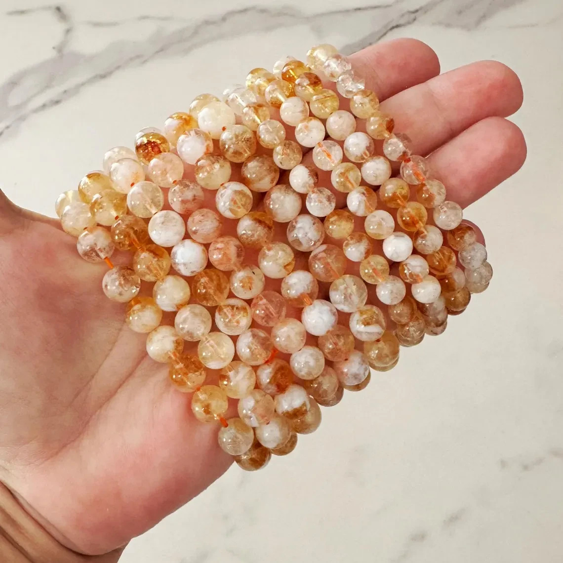 Citrine Beads Stretch Bracelet 7mm Natural Healing Crystal Beads Bracelet Gift