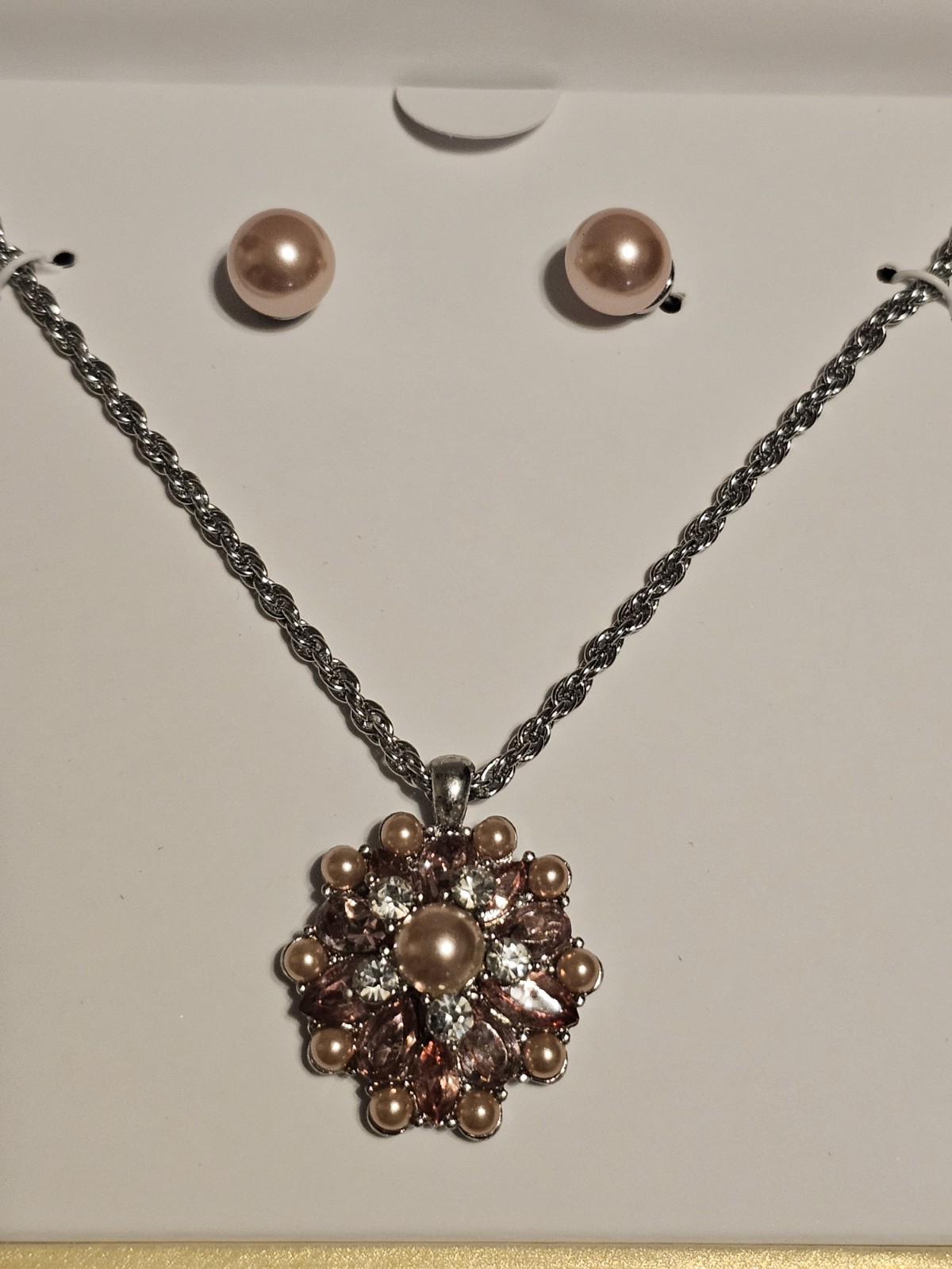 Charter Club Silver Tone Pearl Jewelry Set
