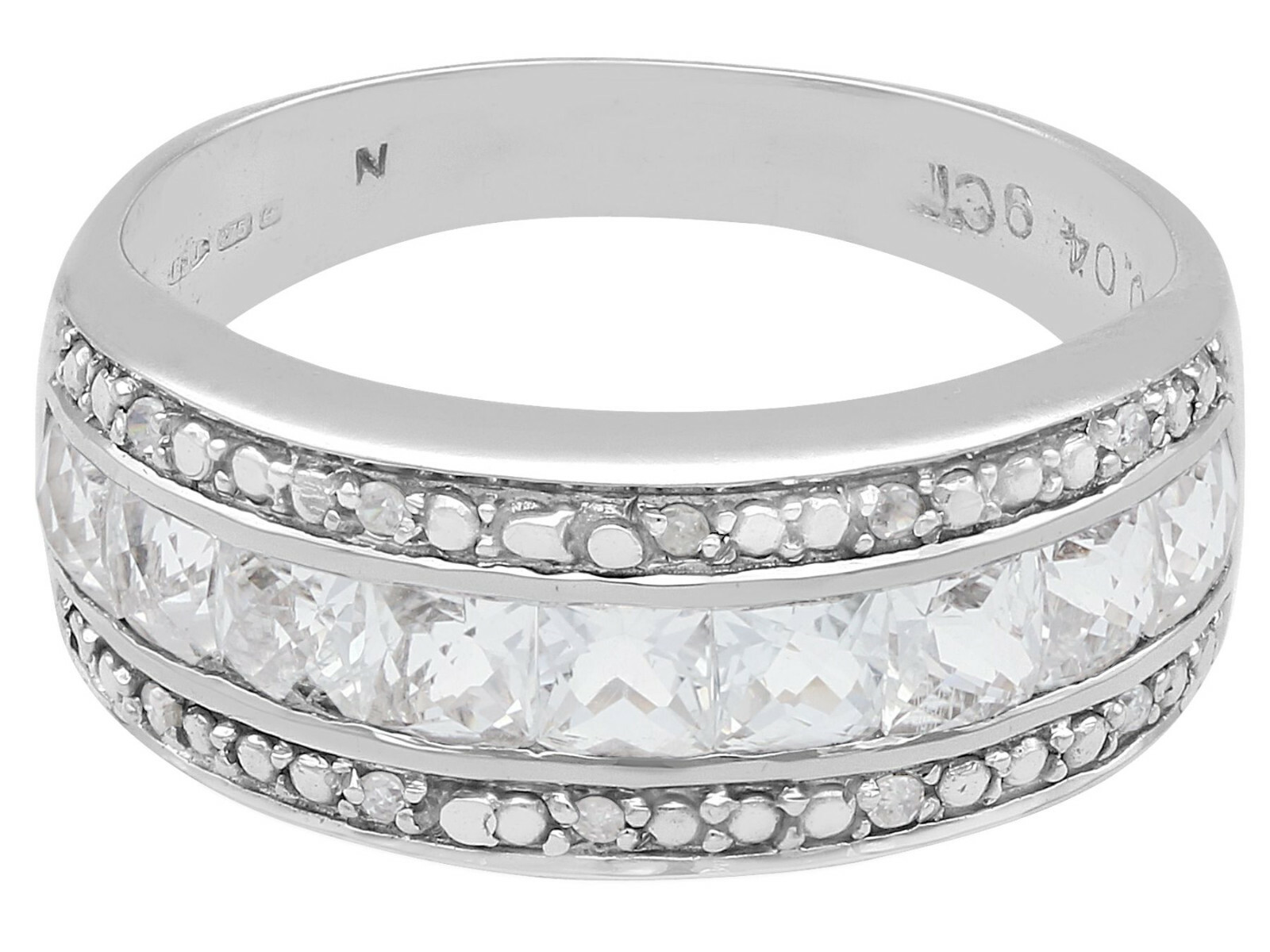 Contemporary, Diamond and 1.62 Ct Topaz 9k White Gold Ring – Size 6.5