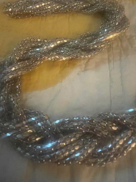 ***SALE*** GORGEOUS SILVER BRAID NECKLACE – 17-20″ LENGTH