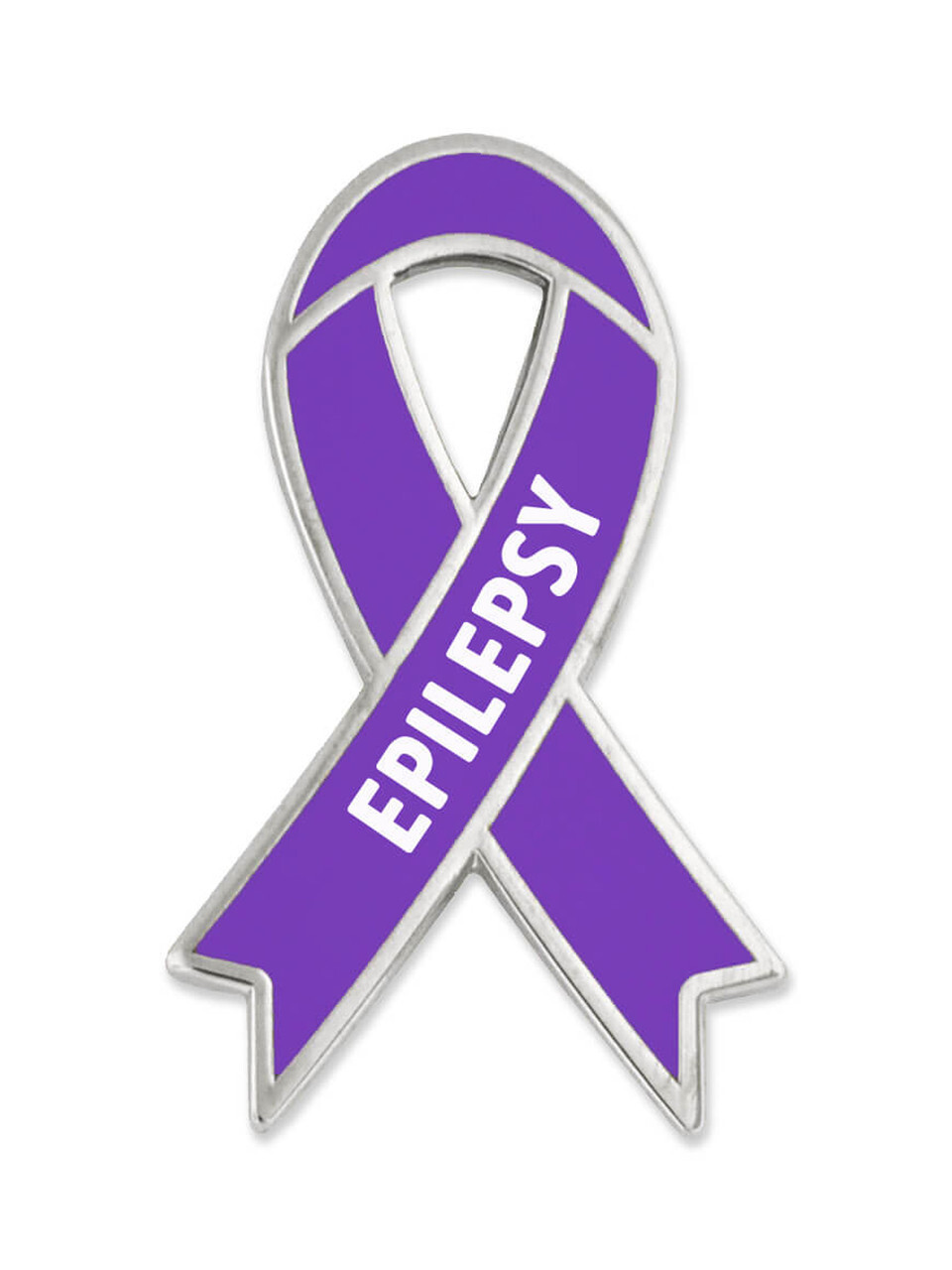 PinMart’s Epilepsy Purple Awareness Ribbon Enamel Lapel Pin