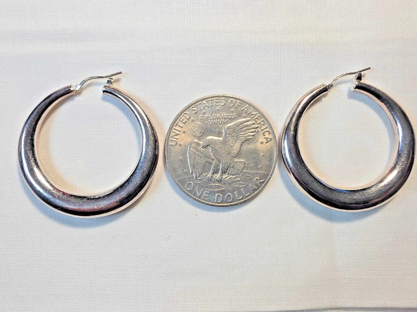 Vtg. Milor of Italy – Doom Hoops Earrings 950 SS 13g.- 45.mm / 1.8in wide Chucky