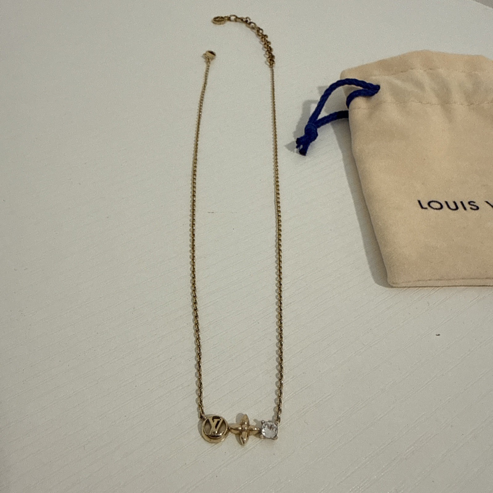 LOUIS VUITTON Women Necklace metal M00368 Petit Louis Authentic preowned